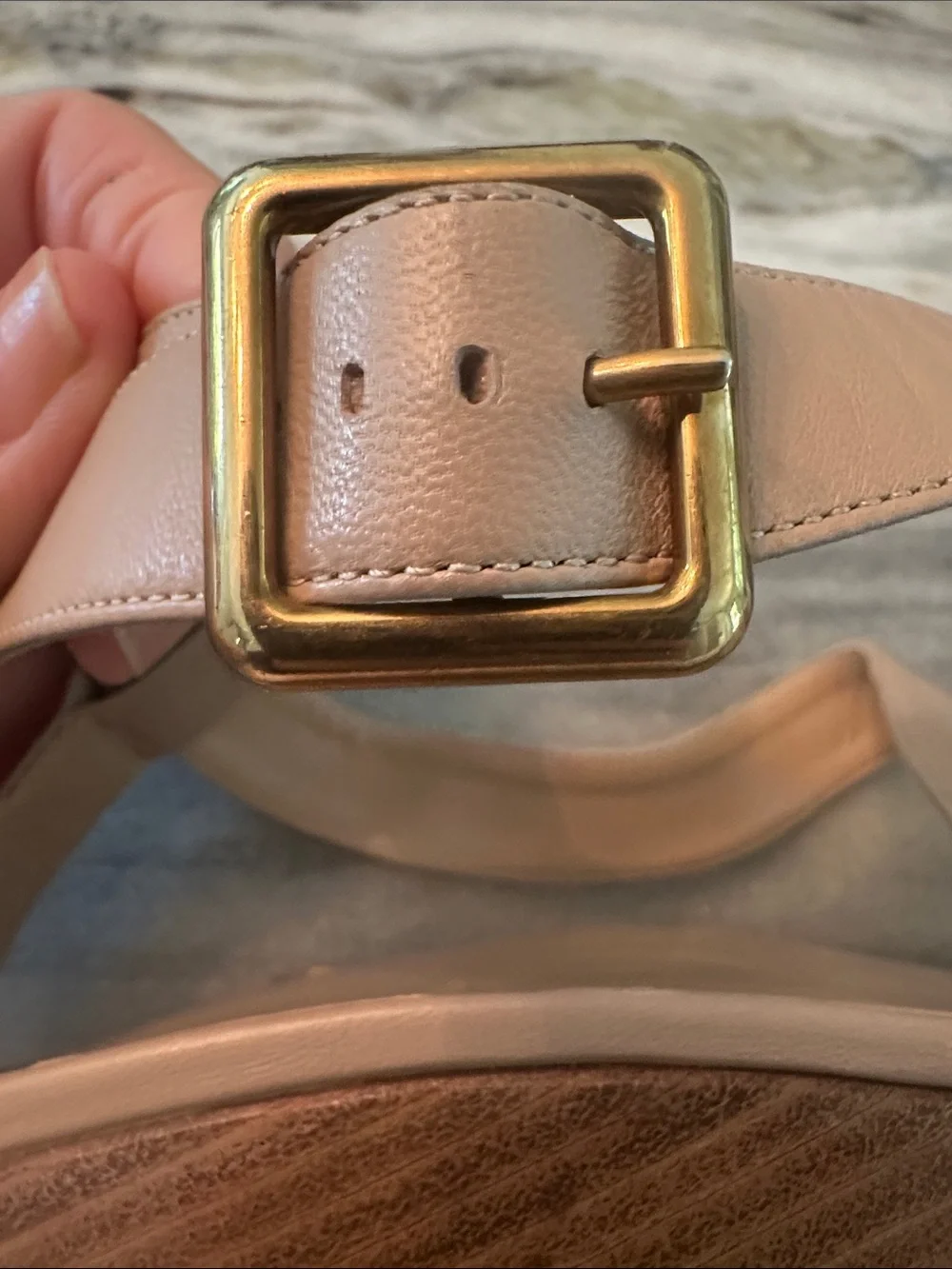 Chloe Scalloped Nude Wedges
